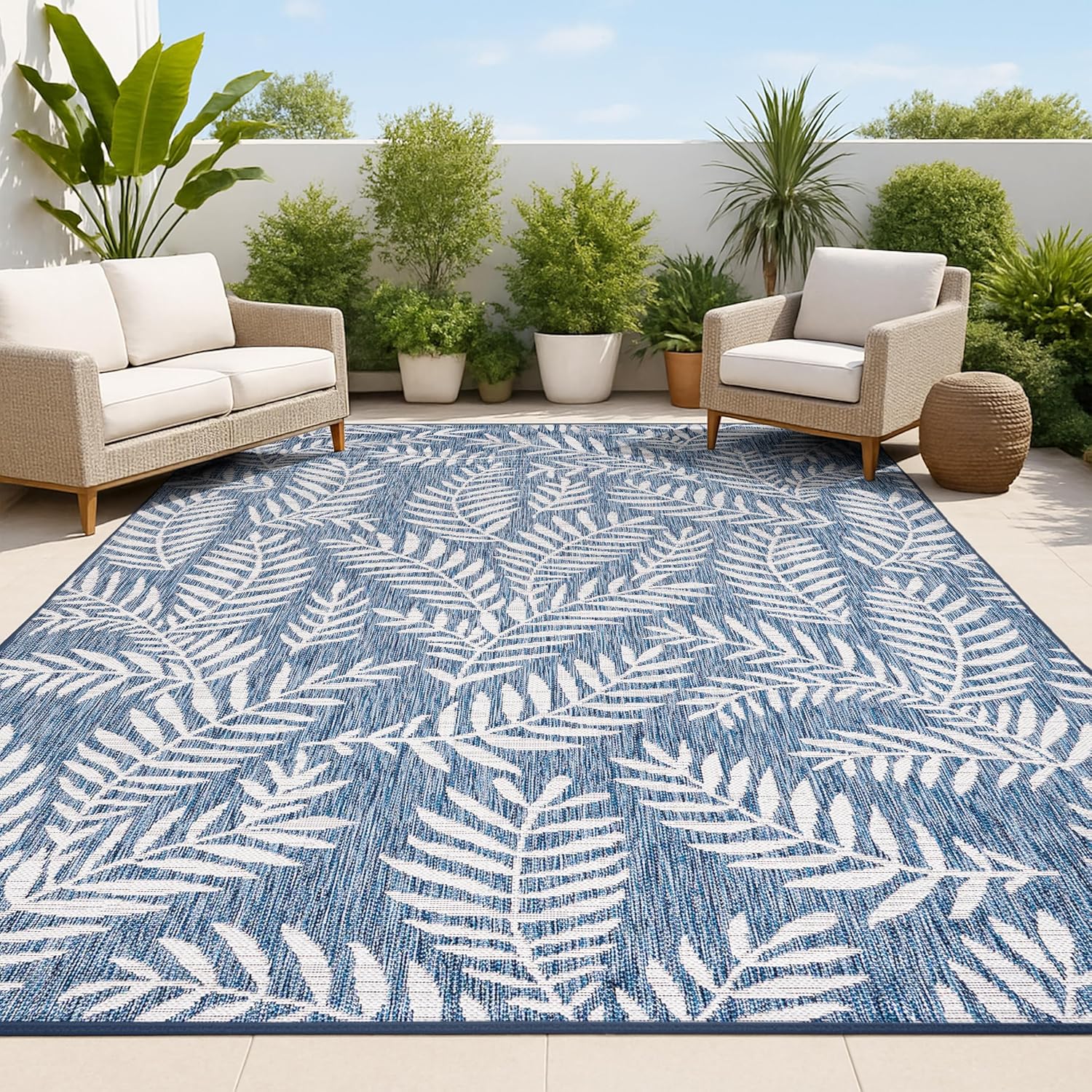 JONATHAN Y Palm Frond Indoor Outdoor Area Rug for Your Space