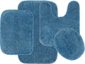 Garland Rug Traditional Nylon Washable Basin Blue 4 Piece Set - Soft