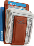Slim Full Grain Leather Money Clip Wallet for Men - RFID Secure