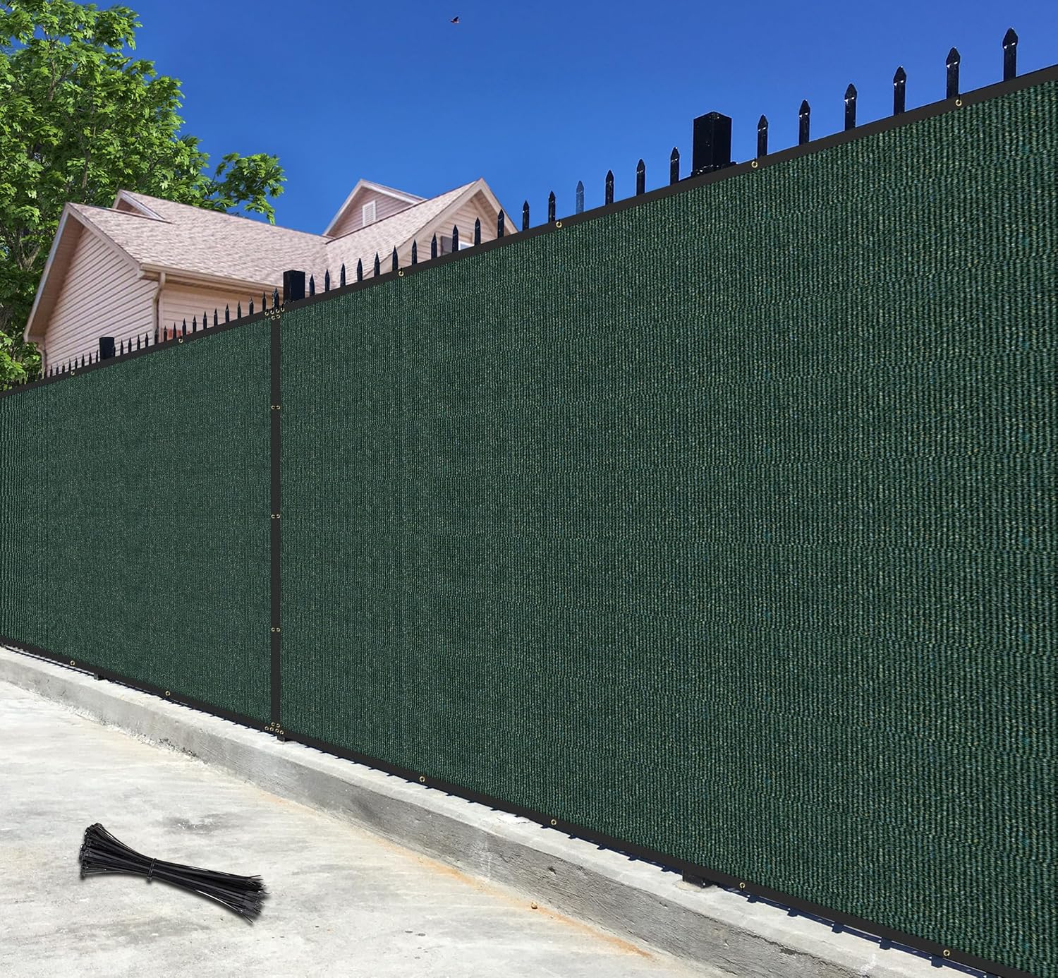 Bynbbur 4'x50' Green Privacy Screen: 95% Privacy, UV Protection