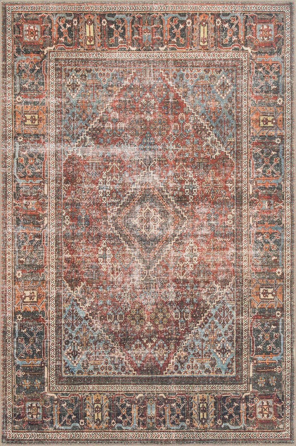 Loloi Loren Collection LQ-13 Brick/Midnight Accent Rug