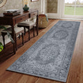2x8 Runner Rug Gray Washable Hallway Kitchen Bedroom Vintage