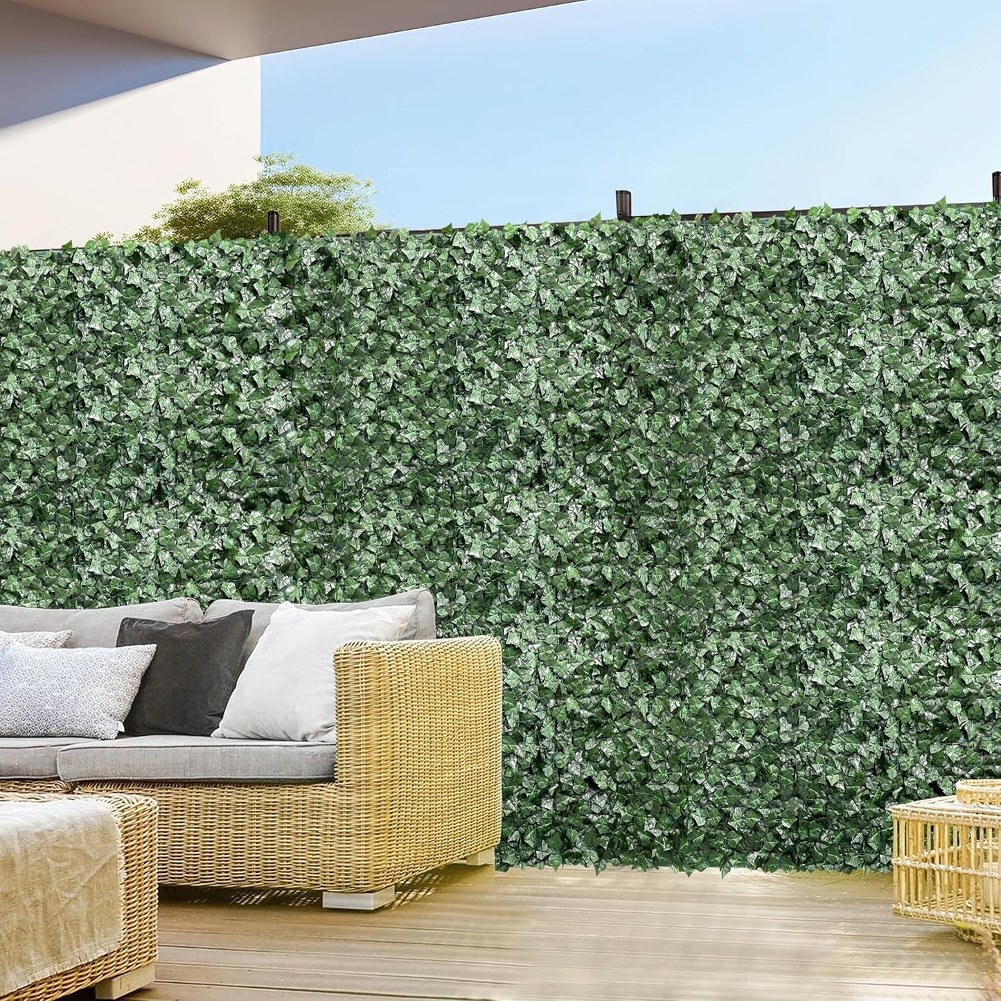 Instant Privacy Oasis: Ivy Leaf Fence Screen by Windscreen4less