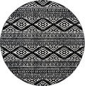 SAFAVIEH Tulum 12 ft Round Black/Ivory Rug - Durable Boho Style