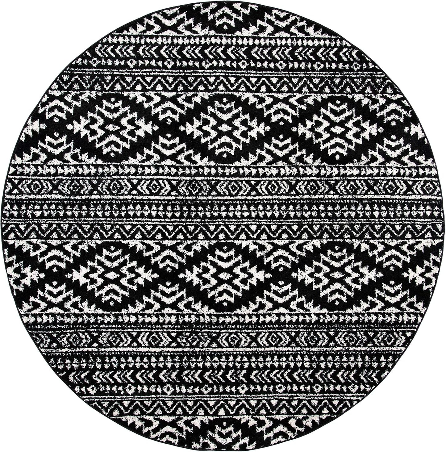 SAFAVIEH Tulum Collection 12ft Round Black/Ivory Area Rug Review