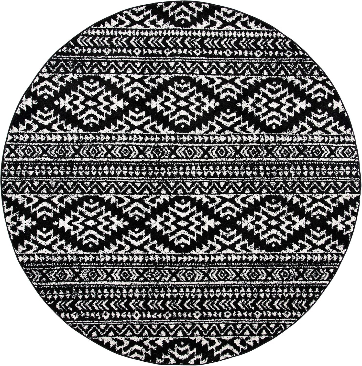 SAFAVIEH Tulum Collection 12ft Round Black/Ivory Area Rug Review