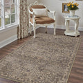 3 x 5 ft Entryway Area Rug Retro Brown - Machine Washable Low Pile