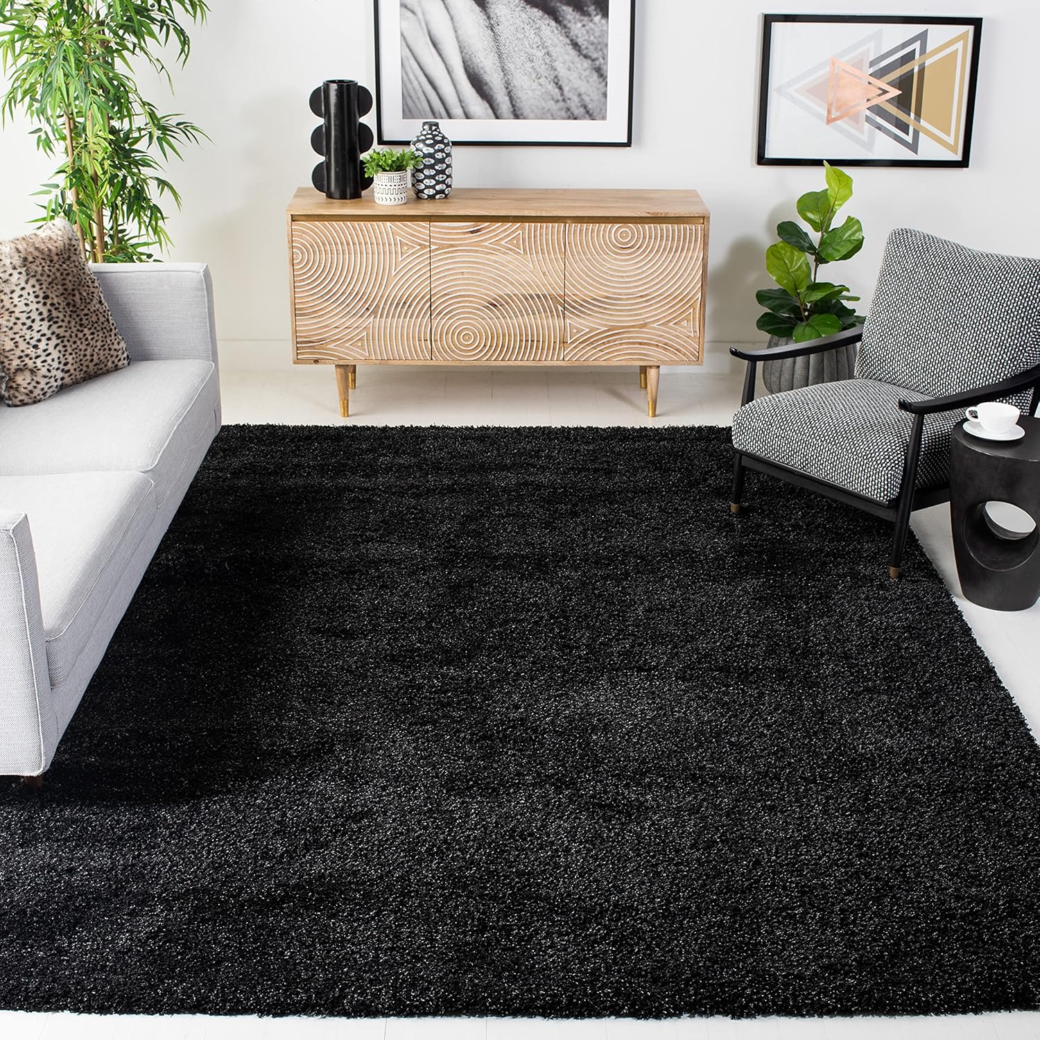 SAFAVIEH California Shag Collection Area Rug - 8ft x 10ft Black