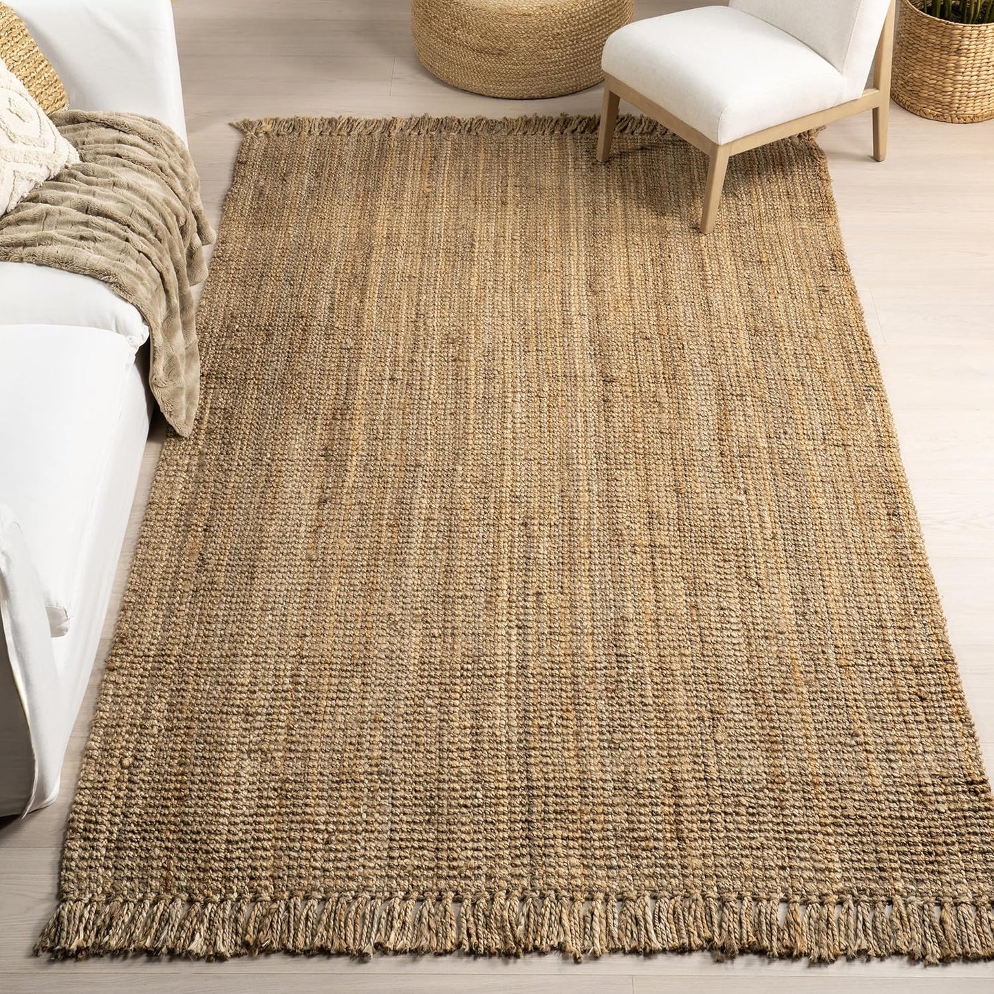 nuLOOM 3x5 Daniela Jute Tassel Rug for Cozy Home Decor