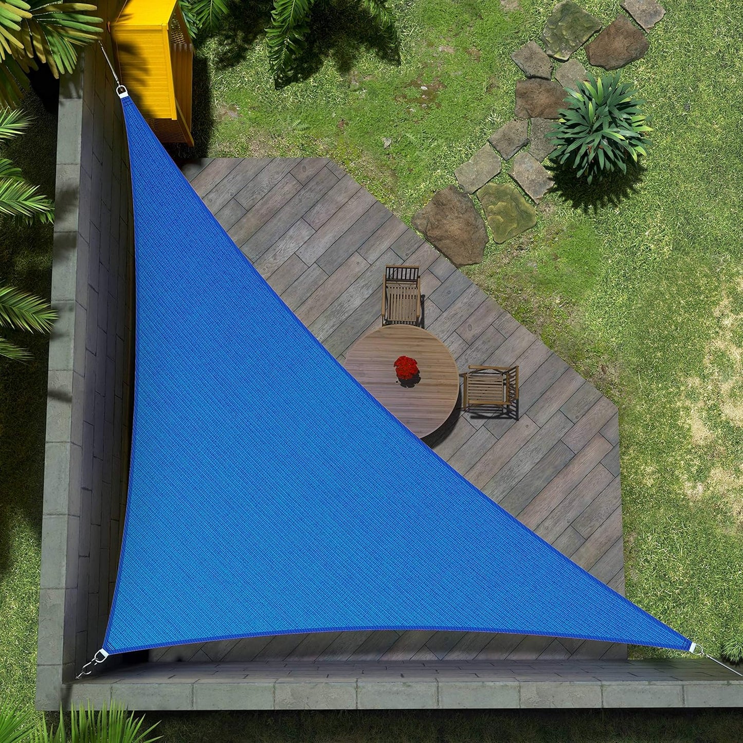 Custom Size Blue Right Triangle Sun Shade Sail for Outdoor Use