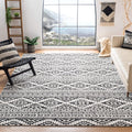 9 ft x 12 ft Ivory & Black Tulum Area Rug - Moroccan Boho Style
