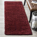 California Shag Runner Rug 2ft 3in x 15ft Maroon - Plush, Non-Shedding