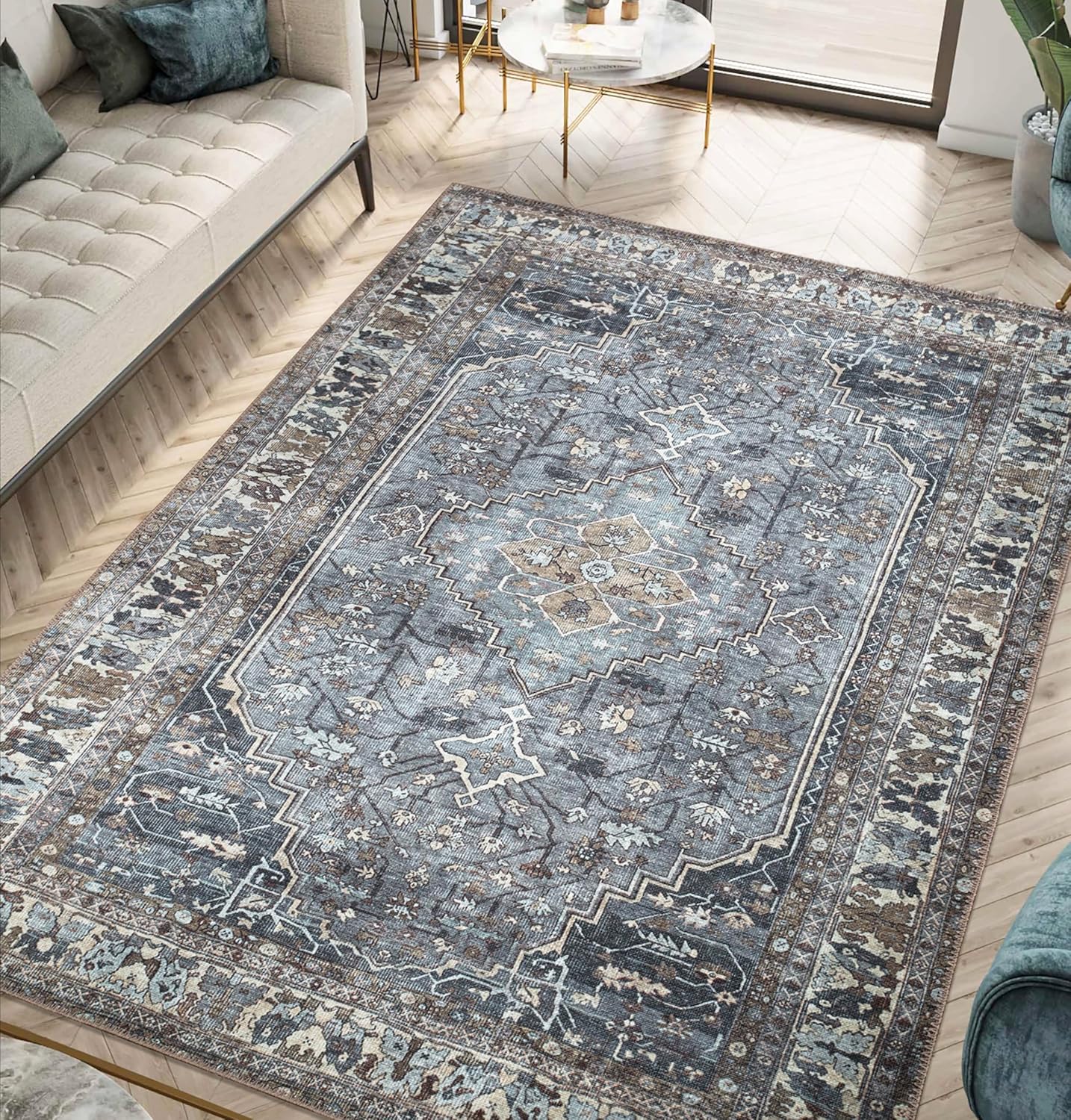 Keen Home Design 6x9 Rug - Vintage Machine Washable Area Rug