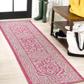 Medallion Weave Indoor Outdoor Runner Rug 2x8 - Easy-Clean, Durable