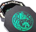 DND Dice Tray - Premium 8 in Tray with Green World Tree & Wolf Raven