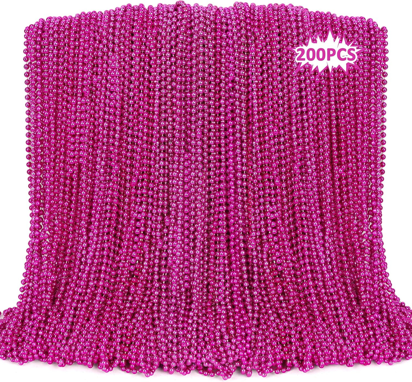 200PCS Mardi Gras Beads for Breast Cancer Awareness Parties