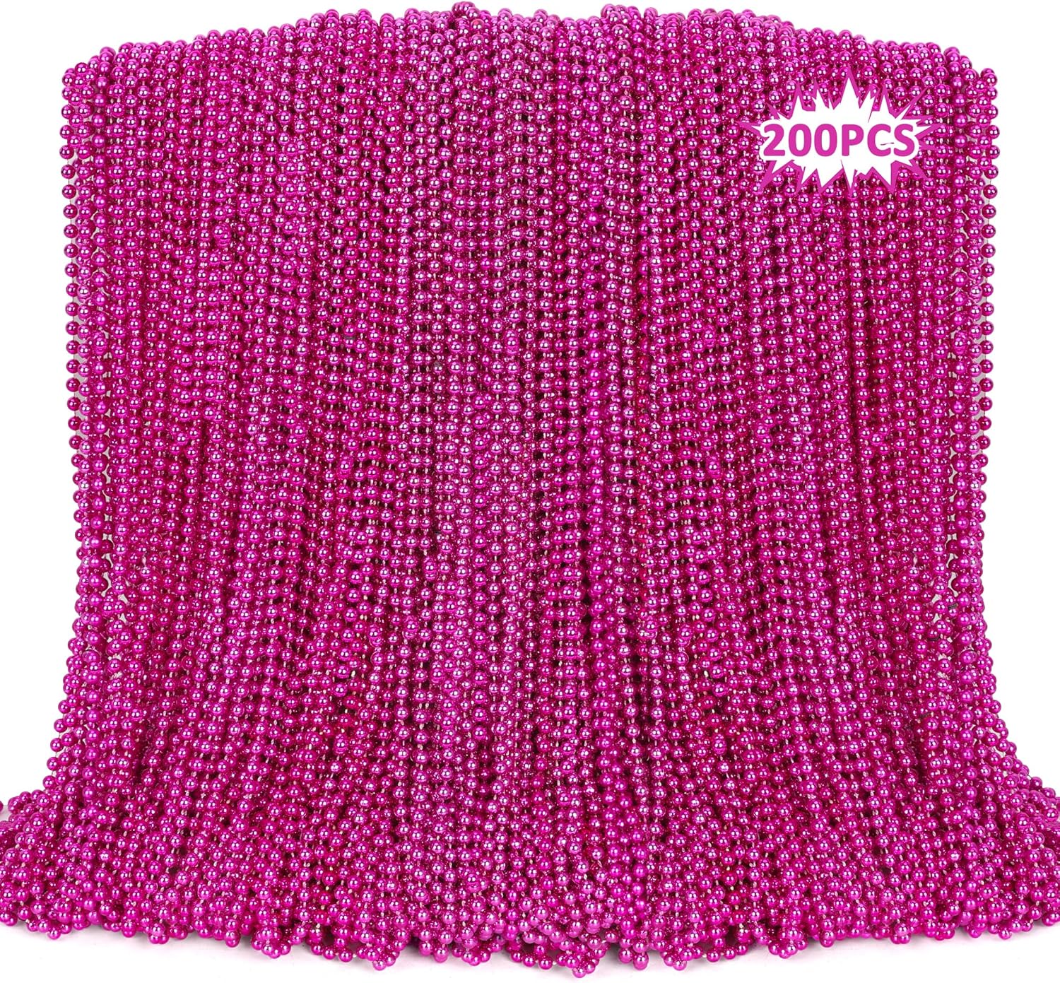 200PCS Mardi Gras Beads for Breast Cancer Awareness Parties
