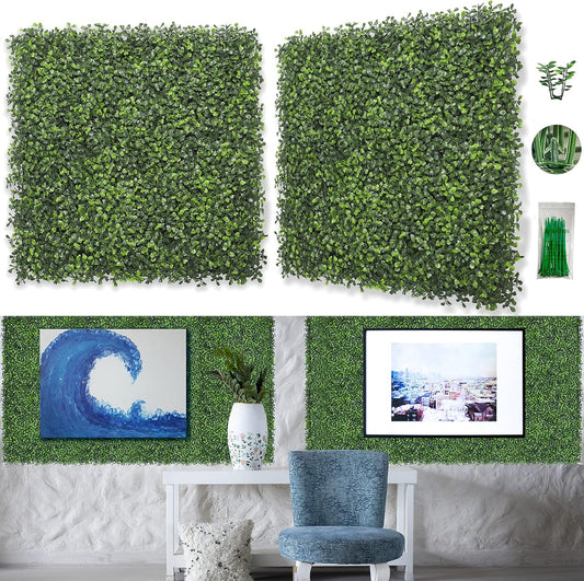 Bybeton Artificial Boxwood Grass Wall Panels for Privacy Decor