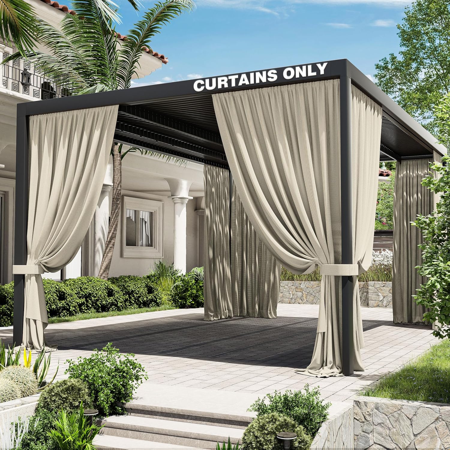 Gazebo Universal Replacement Privacy Curtain for 12ftx16ft Gazebos