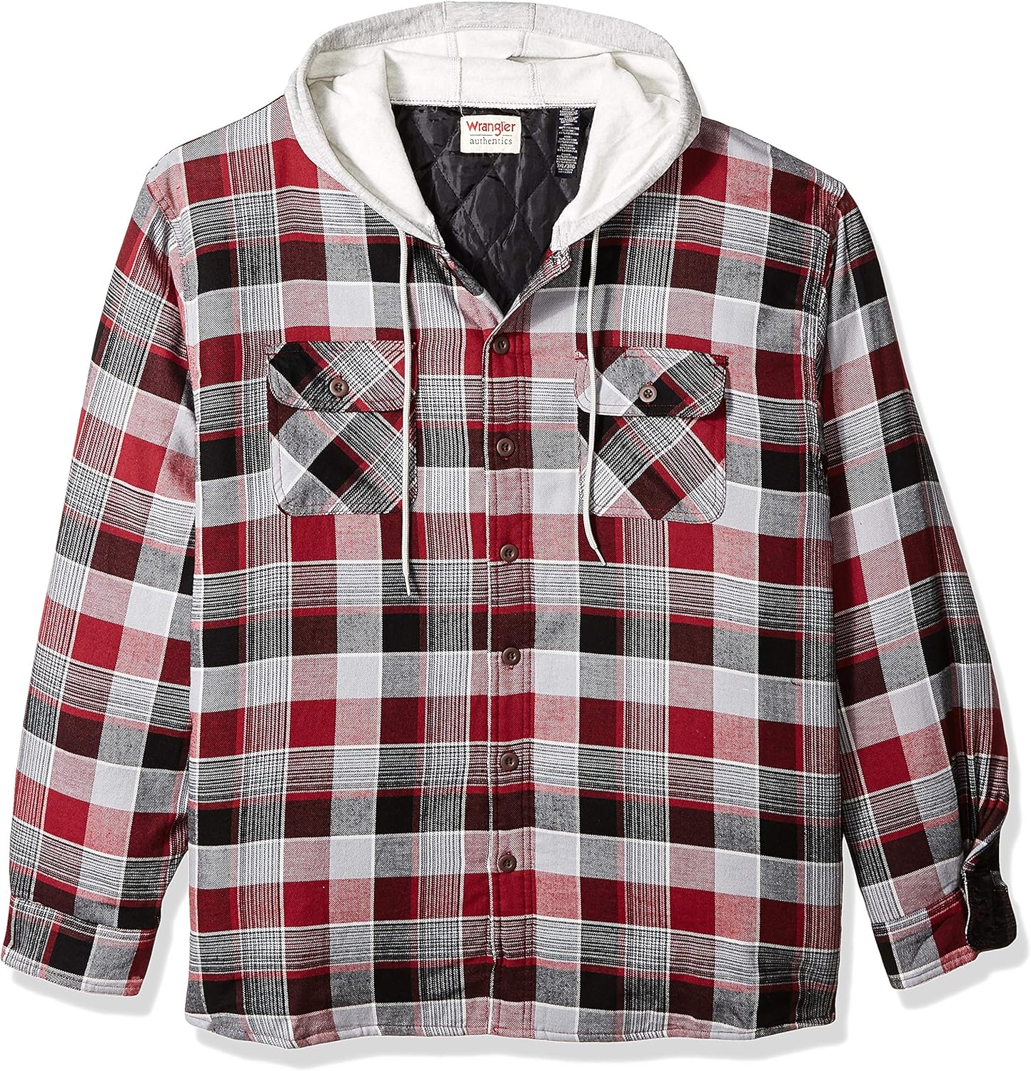 Wrangler Authentics Men's Long Sleeve Quilted Flannel Shirt Jacket