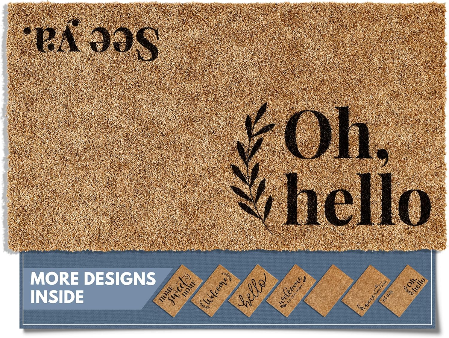 Oh Hello Doormat Welcome Mat for Outdoors - Stylish Entryway Decor