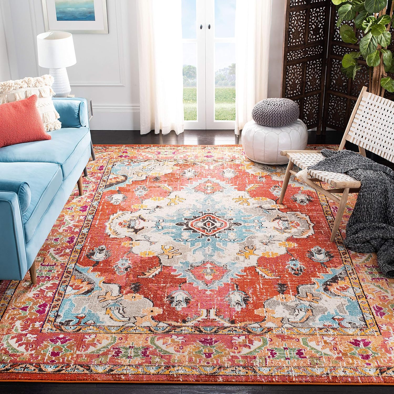 SAFAVIEH Monaco Collection Area Rug - Boho Chic Design 9ft x 12ft