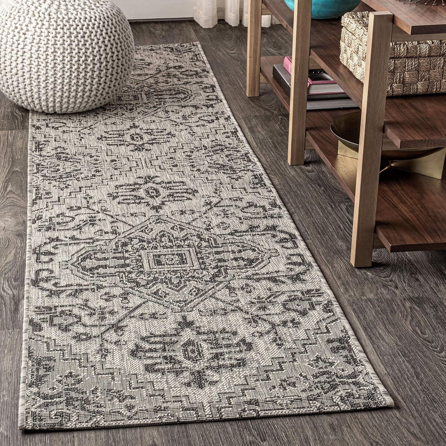 Boho Medallion Indoor Outdoor Runner Rug 2X8 for High Traffic