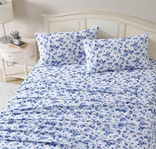 Laura Ashley Flannel Sheets Twin Size for Cozy All-Season Comfort