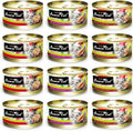 Fussie Cat Premium Grain Free Canned Cat Food Variety Pack - 12 Cans