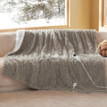 Electric Blanket Twin - Jacquard Shaggy Sherpa Heated Blanket - Cozy