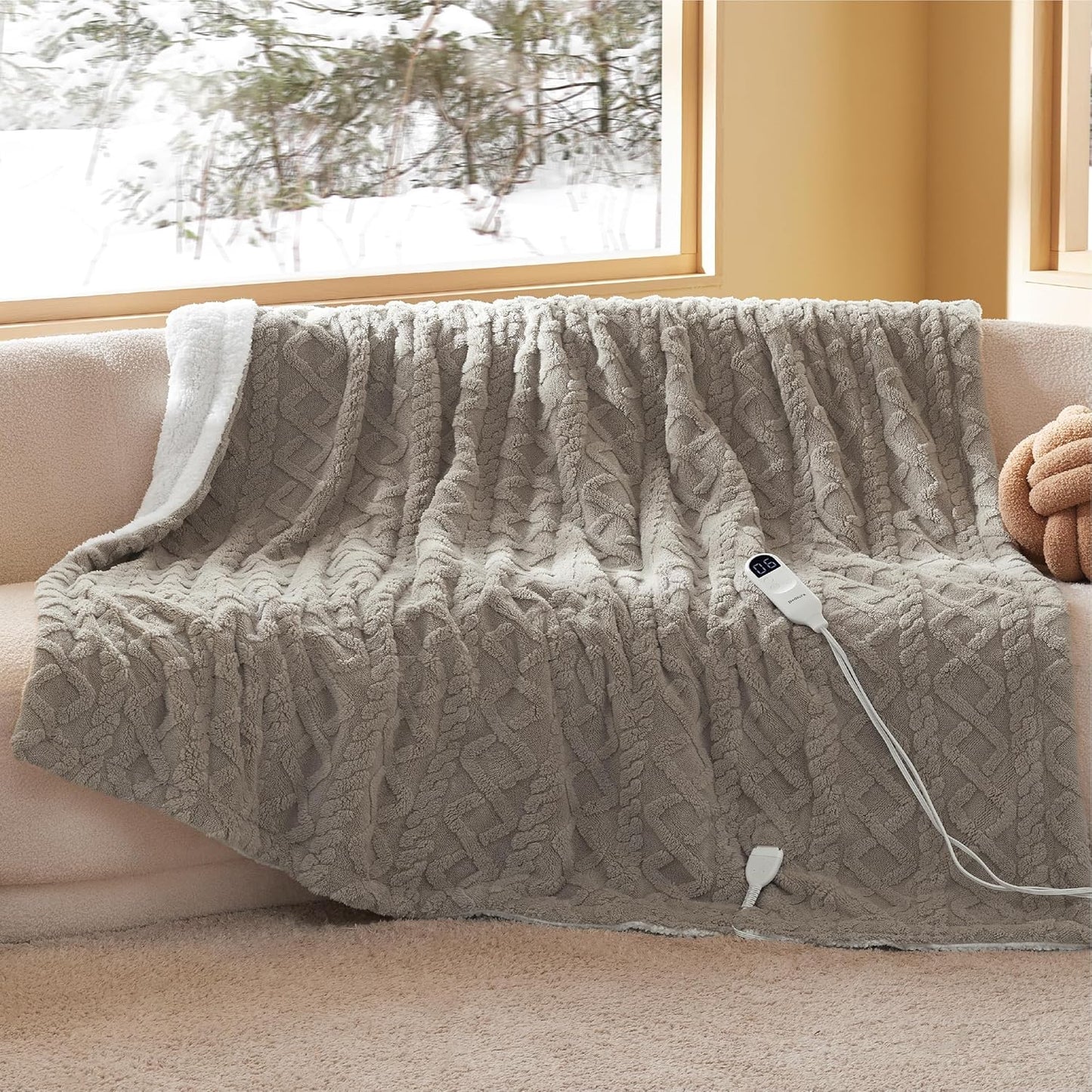 Bedsure Electric Blanket Twin - Soft Heated Blanket with Timer