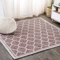 Moroccan Trellis Indoor Outdoor Square Area Rug 5X5 - Durable Patio