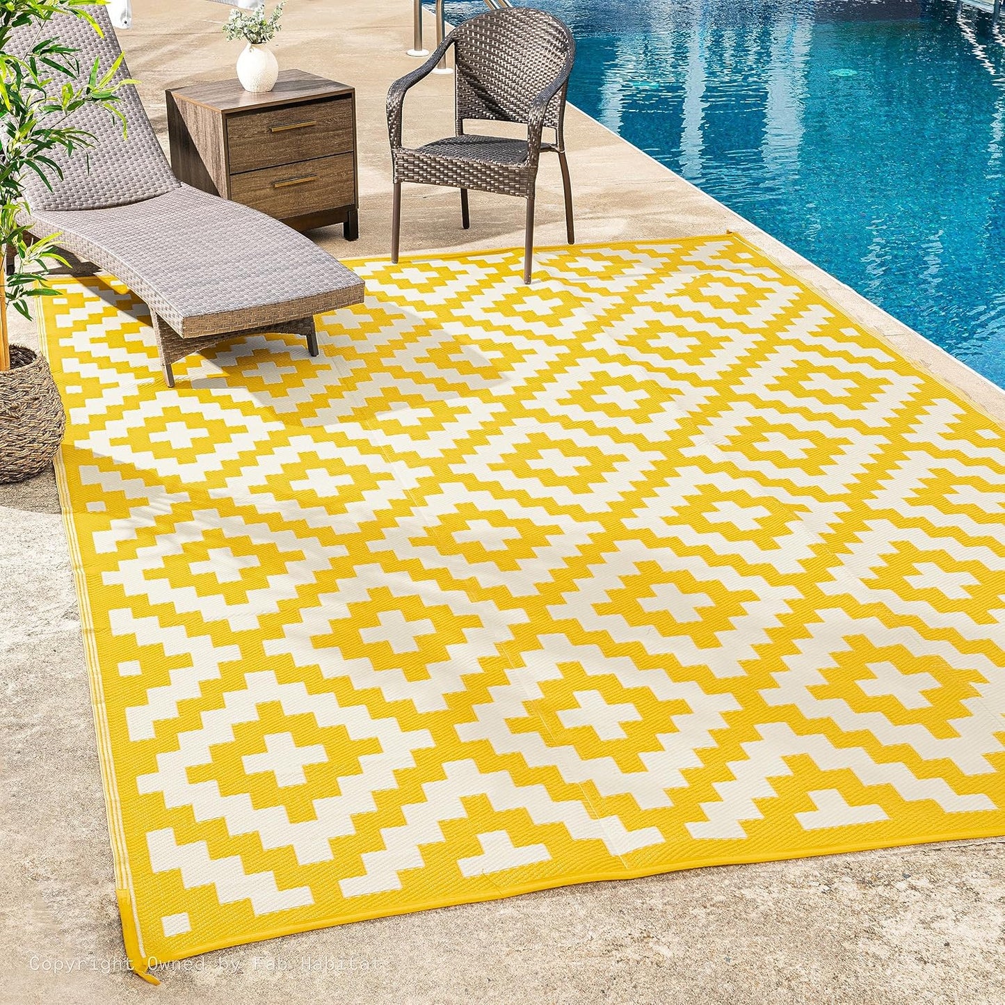 FH Home Outdoor Rug - Waterproof, Reversible, Fade Resistant