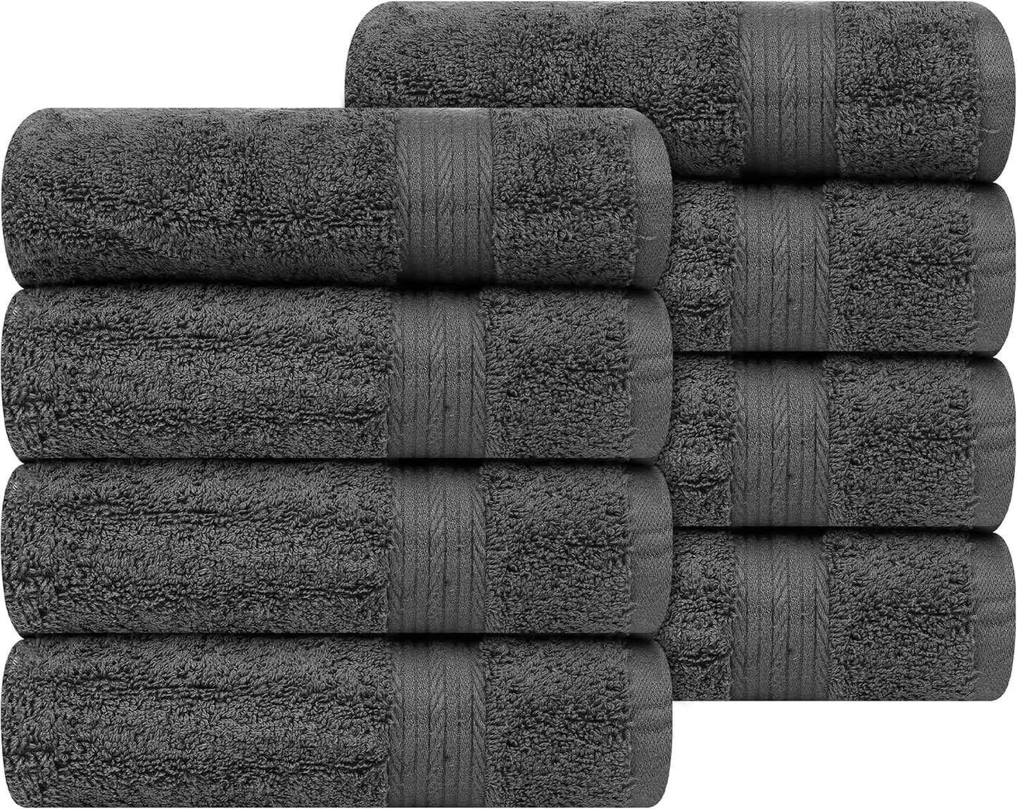 Ample Decor Hand Towels 18 X 28 Inch Pack of 8 for Daily Use