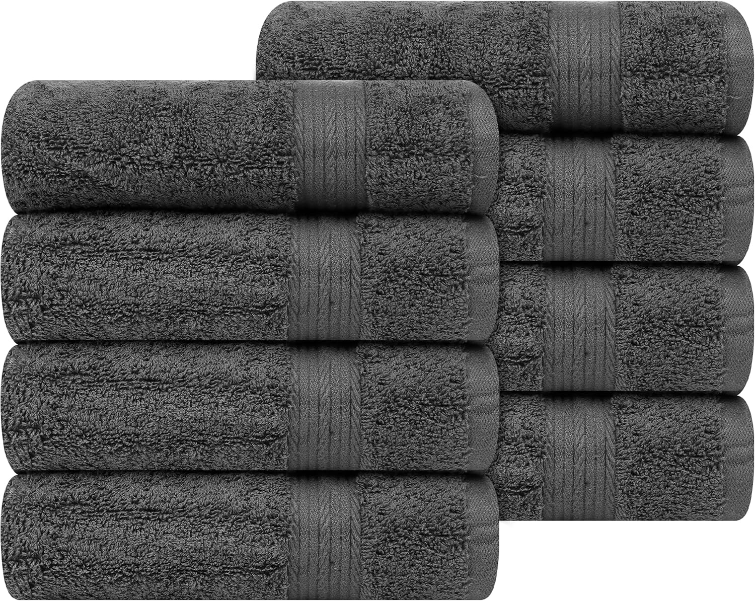 Ample Decor Hand Towels 18 X 28 Inch Pack of 8 for Daily Use