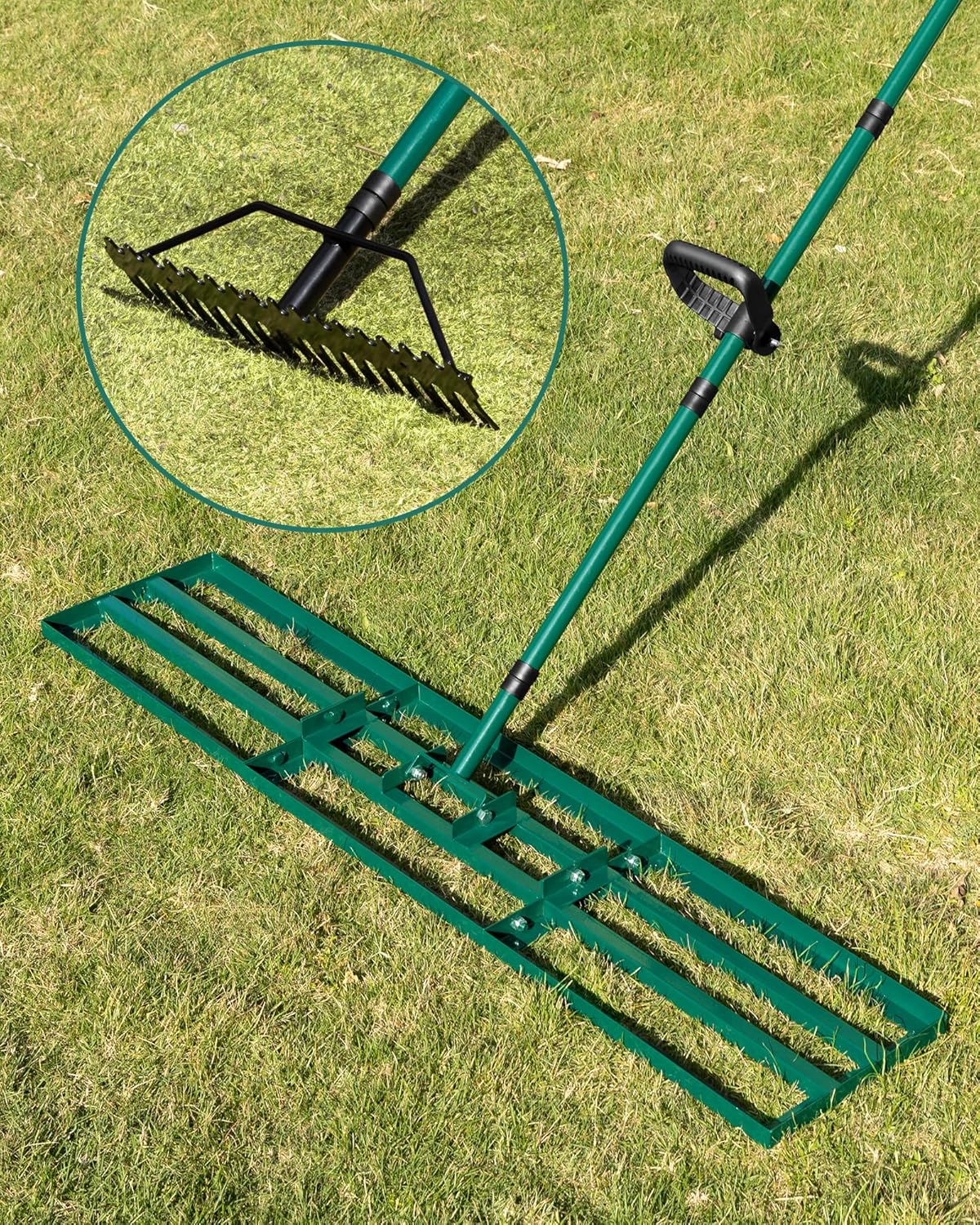 Lawn Leveling Rake 48x10ft' with Adjustable Handle for Easy Use
