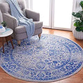 Adirondack 10 ft Round Grey/Blue Area Rug - Durable, Low-Shed