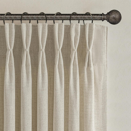Warm Beige Light Filtering Curtains for Kitchen Window Over Sink