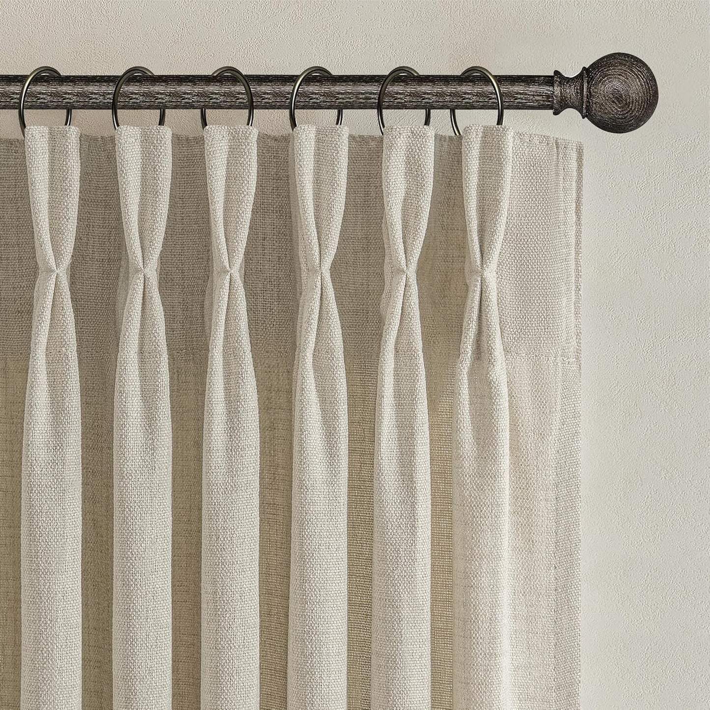 Light Brown Natural Linen 100 Inch Patio Curtains for Home