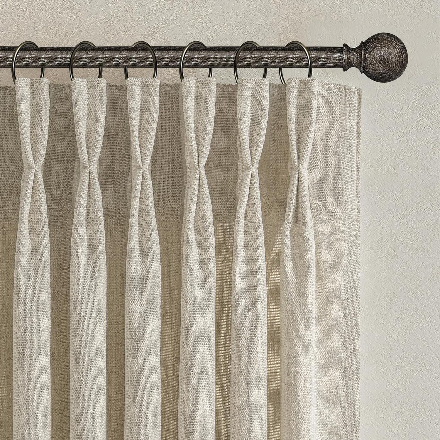Light Brown Natural Linen 100 Inch Patio Curtains for Home
