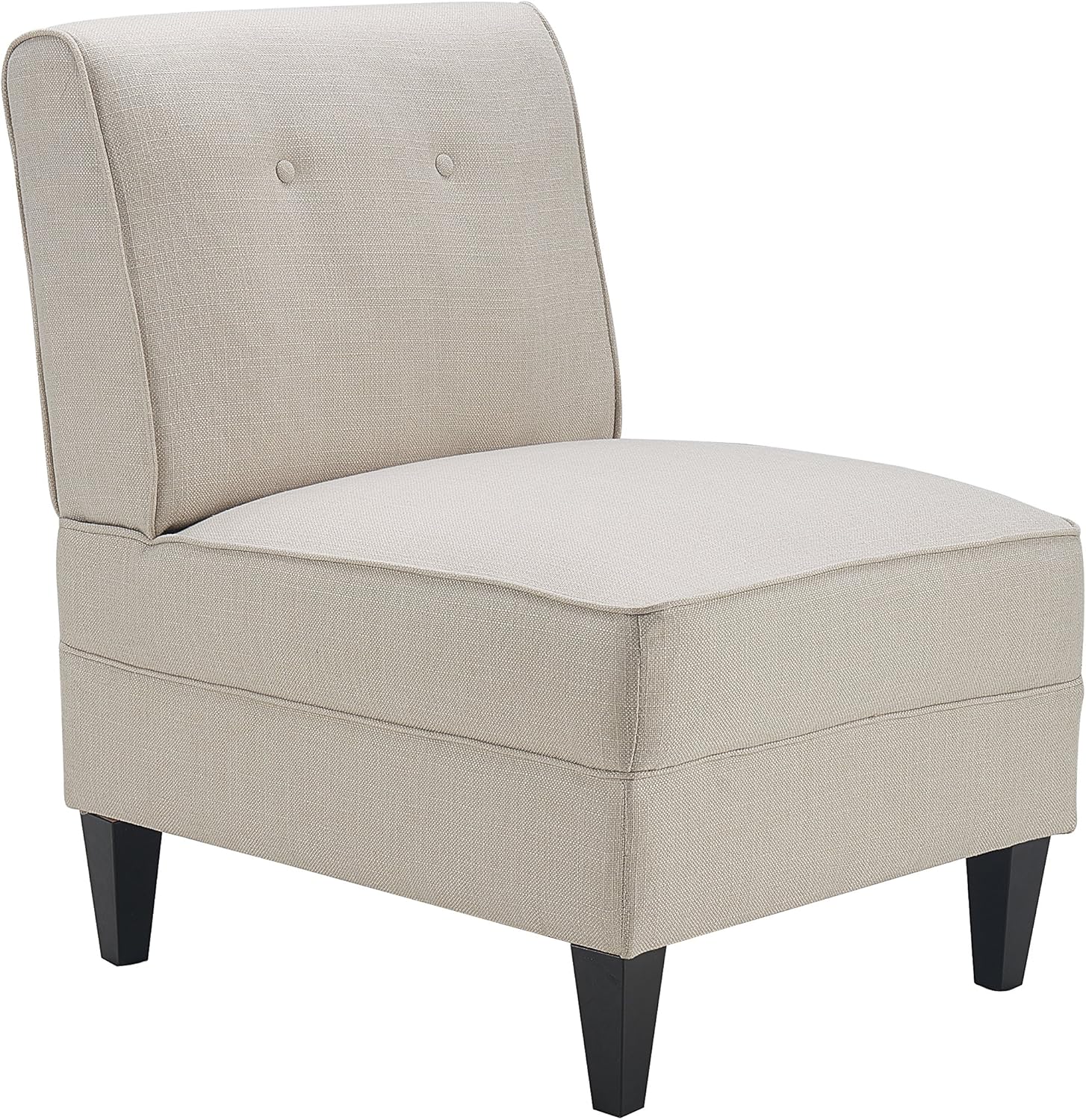 Serta Accent Chair: Button Tufted, Sinuous Spring Seat, Modern Cream
