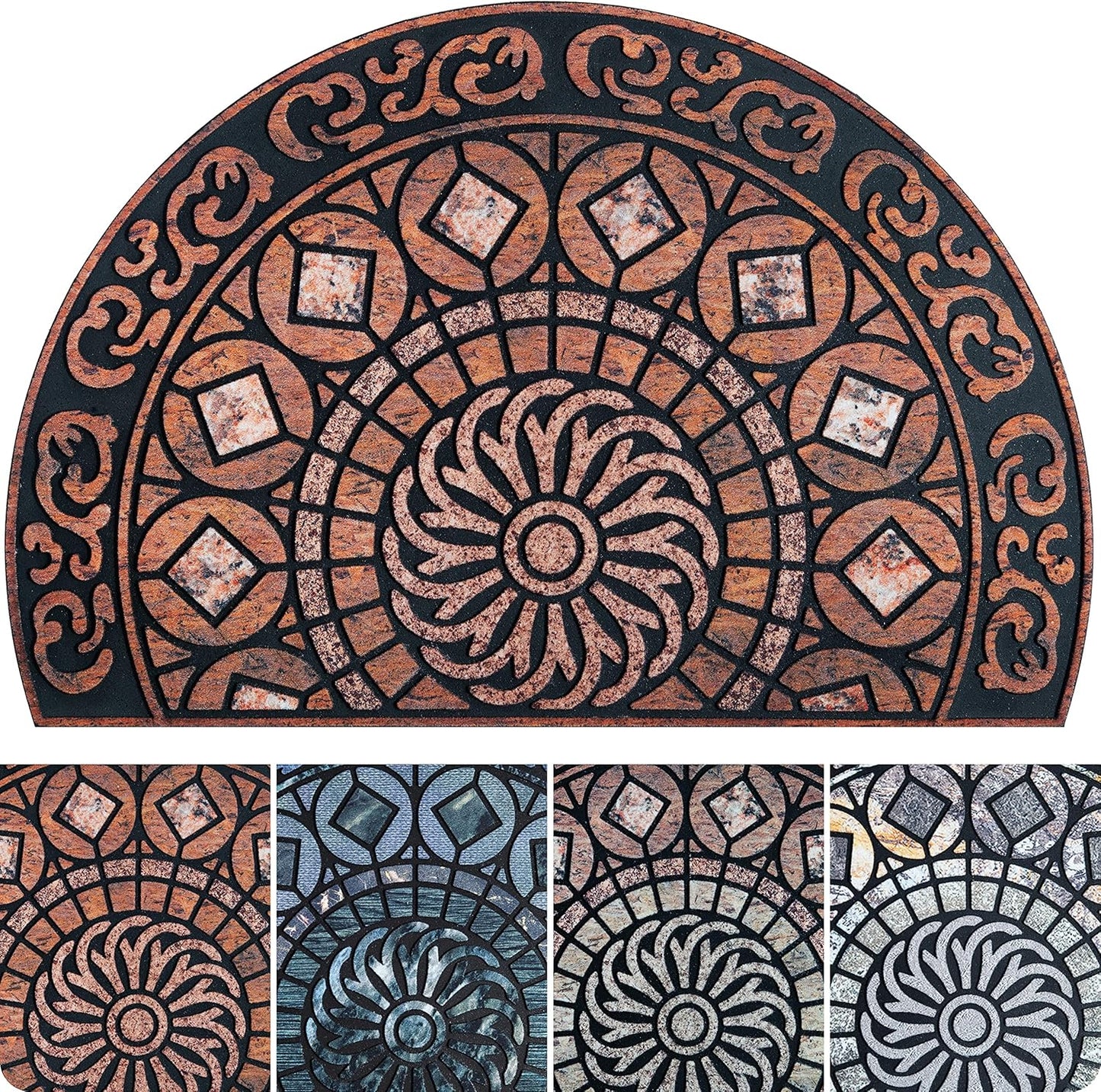 ubdyo Unique Pattern Front Door Mat - Heavy Duty Outdoor Welcome