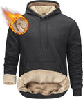 Men's Sherpa Lined Pullover Hoodie - Warm Windproof Fleece