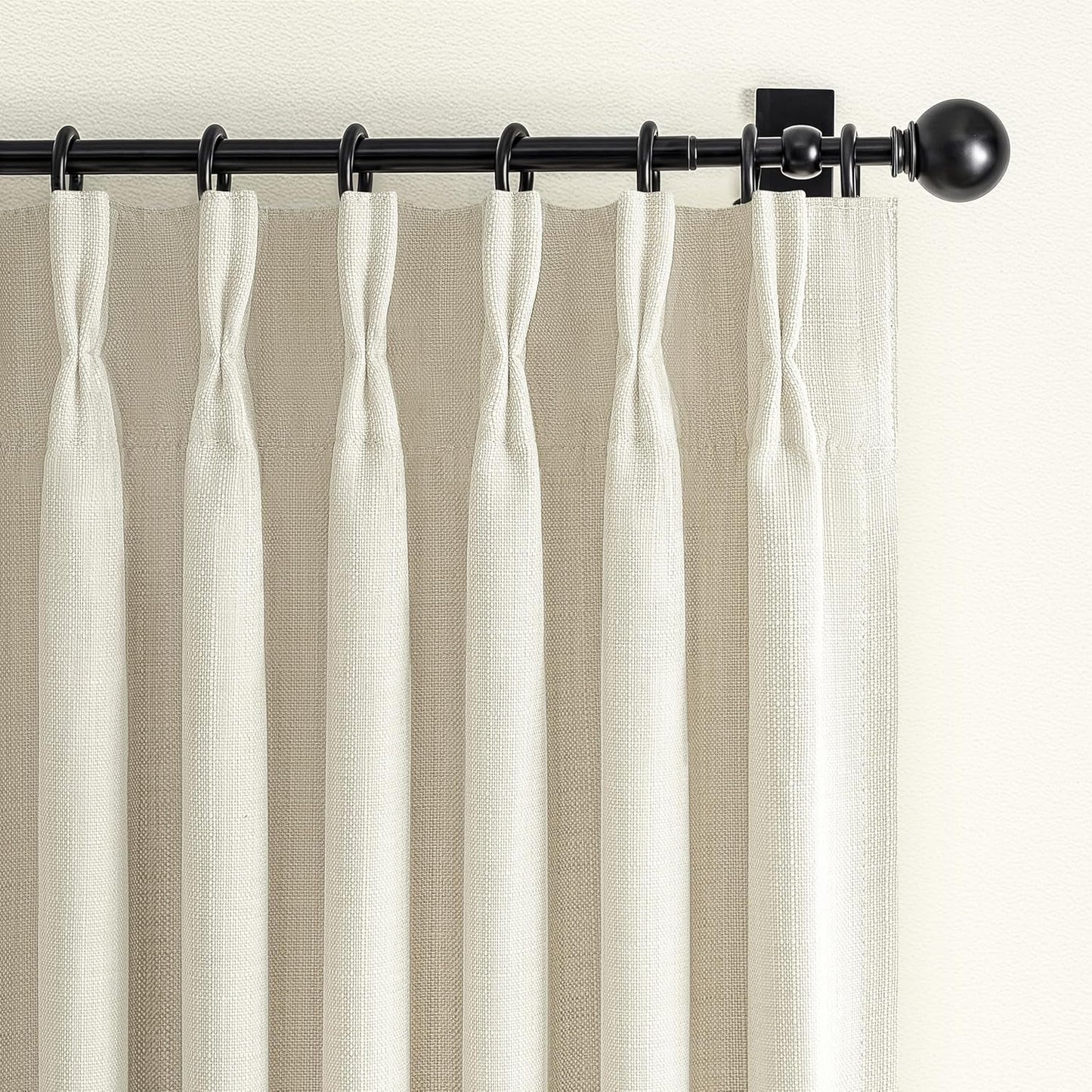 Pinch Pleated Cream Blackout Curtains for Modern Living Rooms