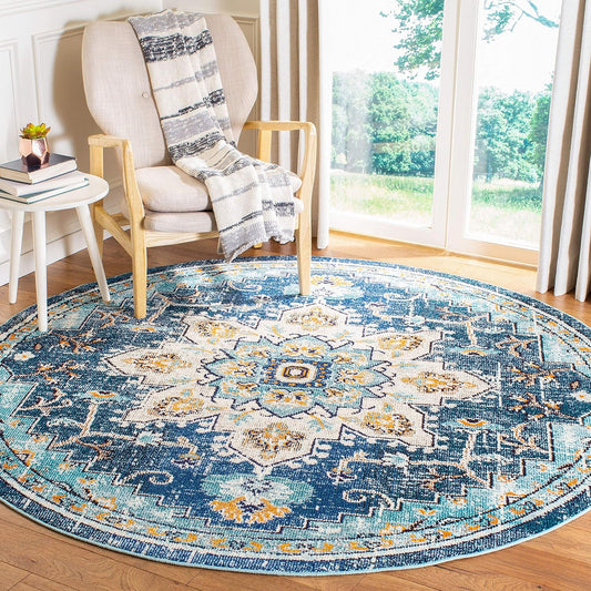 SAFAVIEH Madison Collection 10ft Round Blue Area Rug for Home