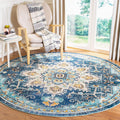SAFAVIEH Madison 9 ft Round Blue Light Blue Rug - Durable