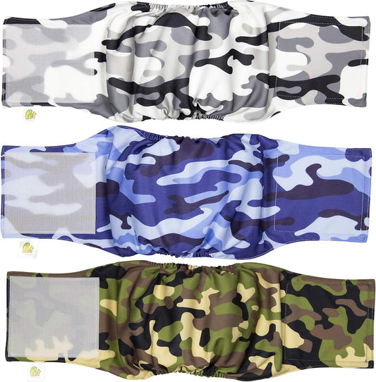 Pet Magasin Washable Belly Band for Male Dogs | Camo, Small