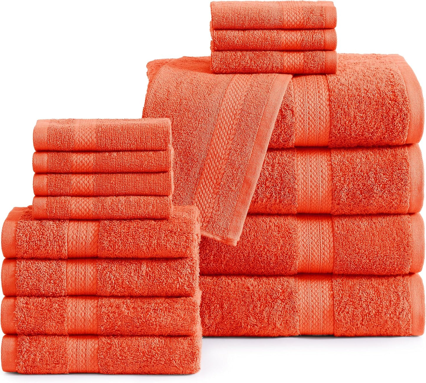 Lane Linen 100% Cotton Bathroom Towel Set - 16 Pieces of Luxury