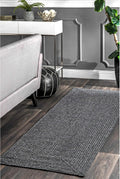 nuLOOM 2 ft x 10 ft Solid Hand Braided Runner - Weather Resistant