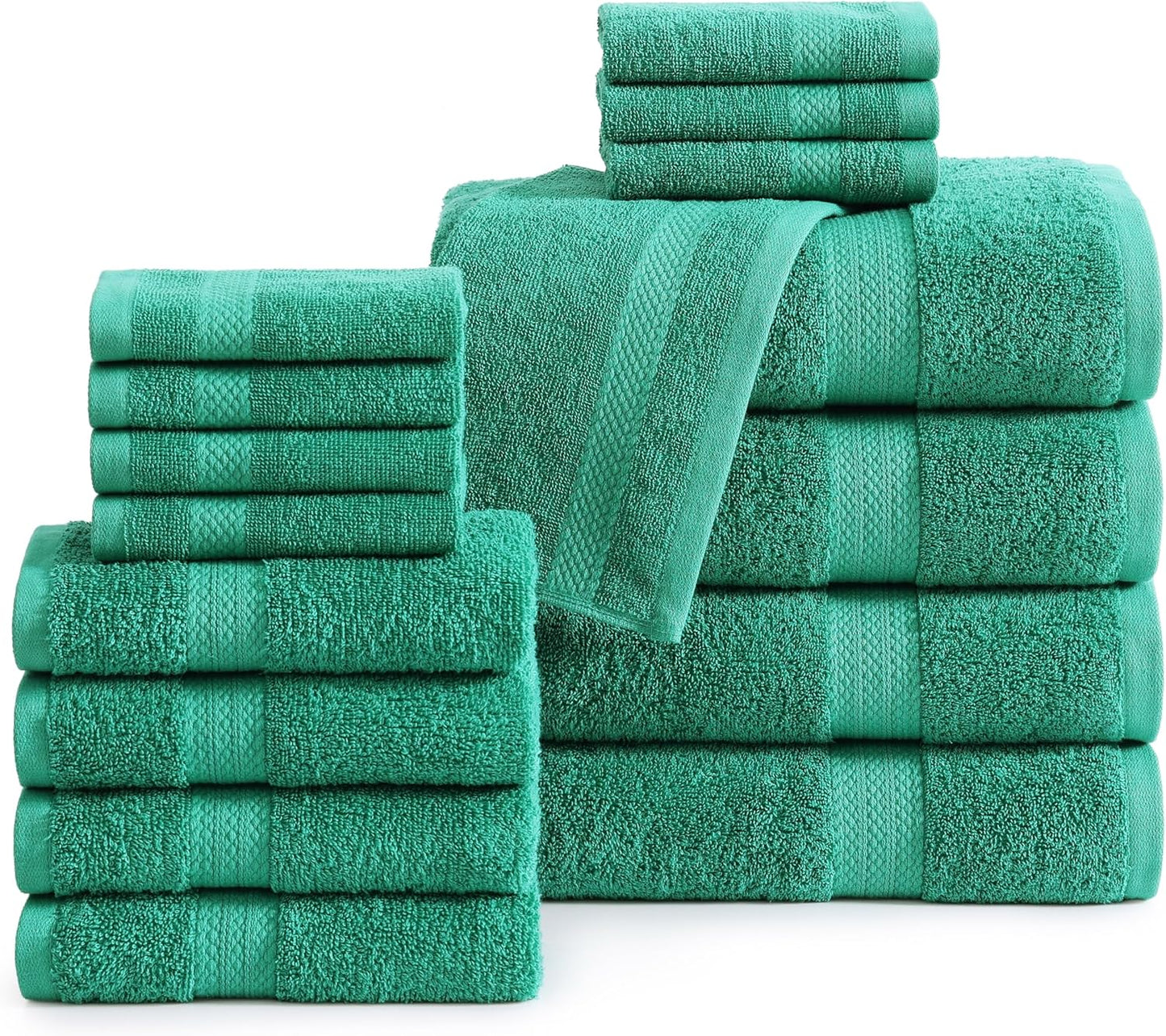 Premium 100% Cotton Bathroom Towel Set - 18 Pieces, Plush & Absorbent